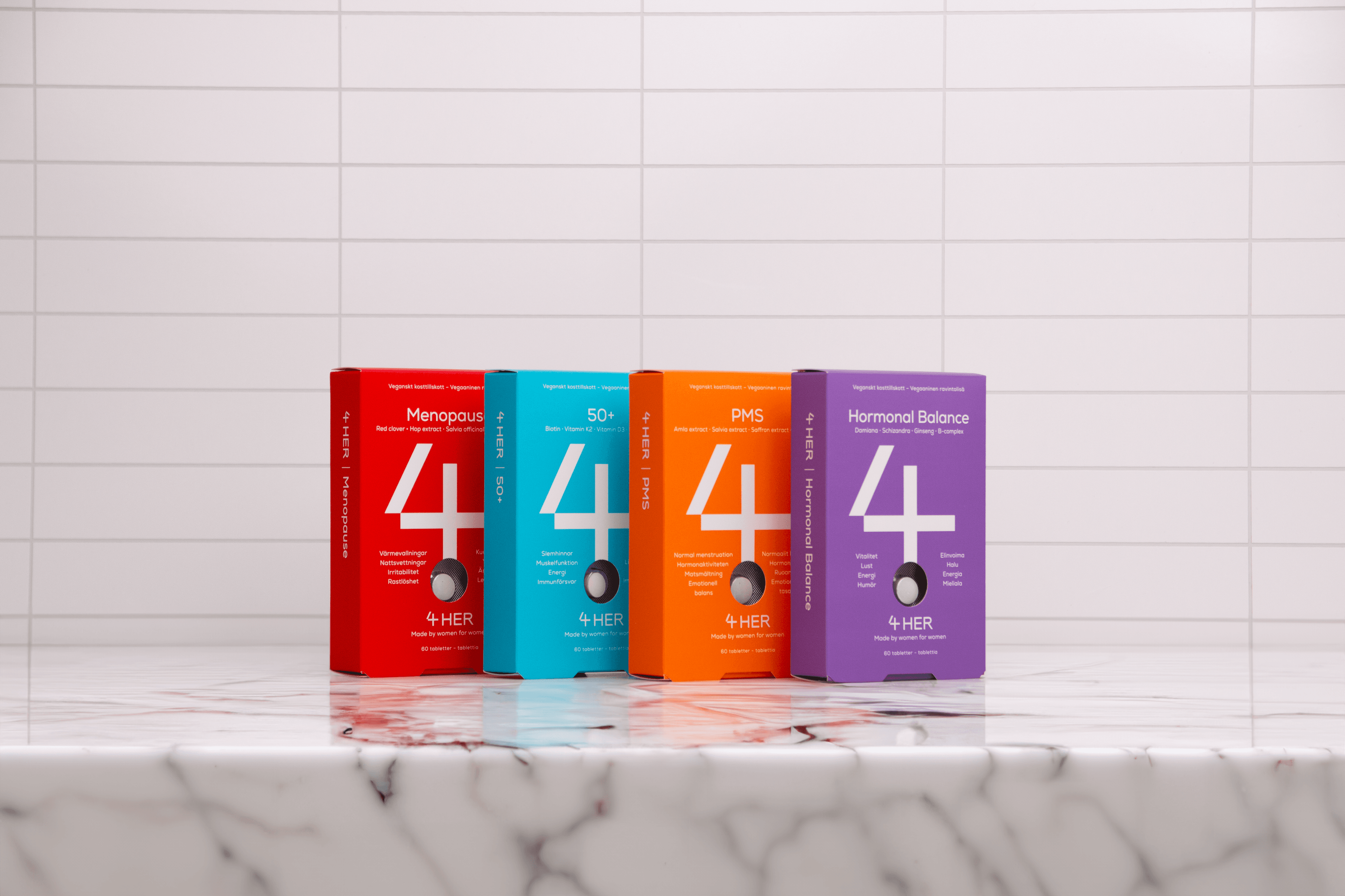 4HER-serien består av flere ulike produkter for kvinner.