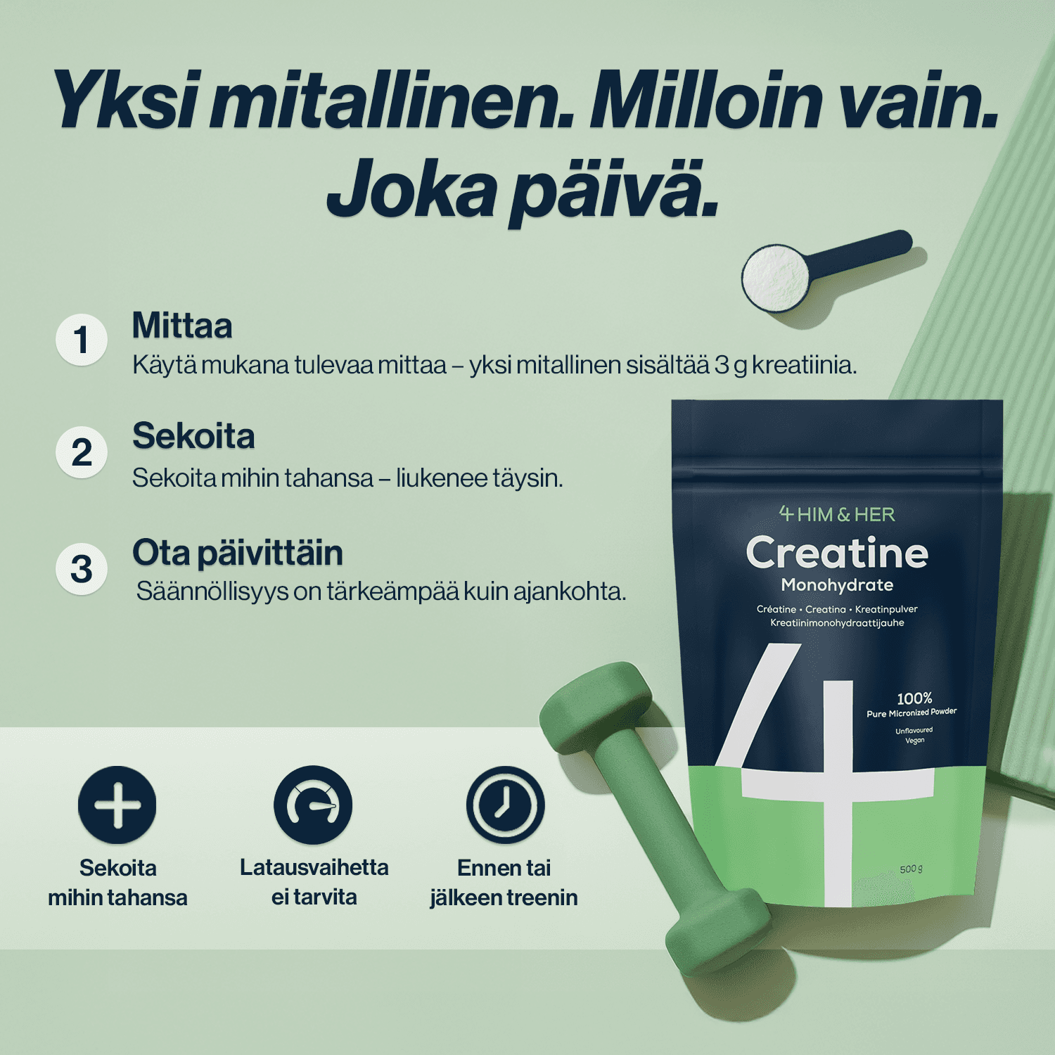 Yksi mitallinen. Milloin vain. Joka päivä.