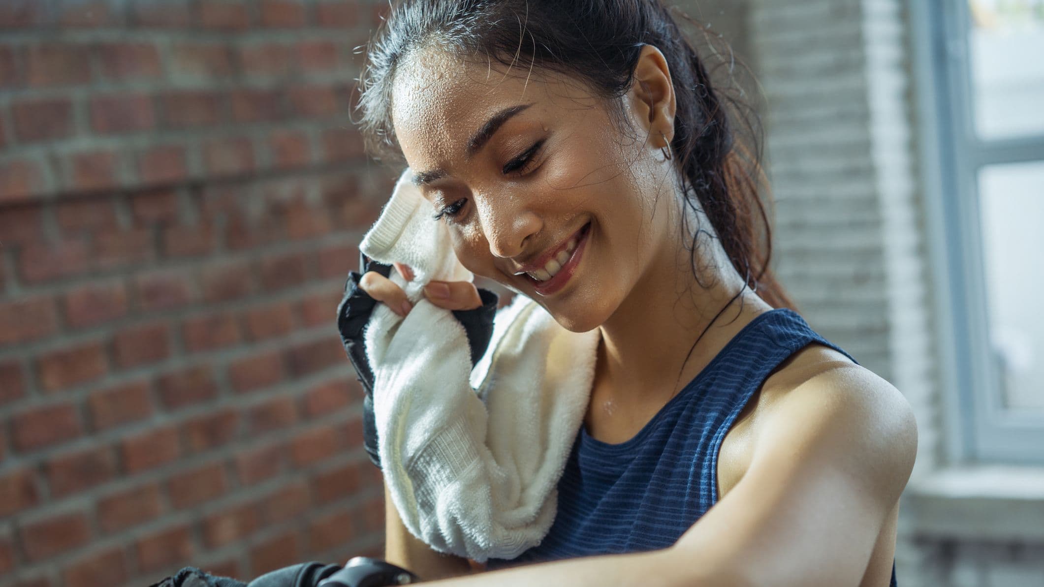 Strong woman working out