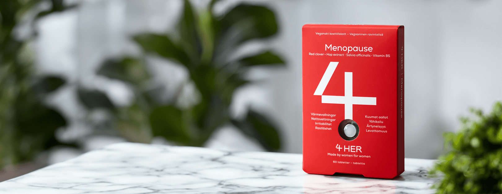 4HER Menopause: ravintolisä, jossa on puna-apilaa