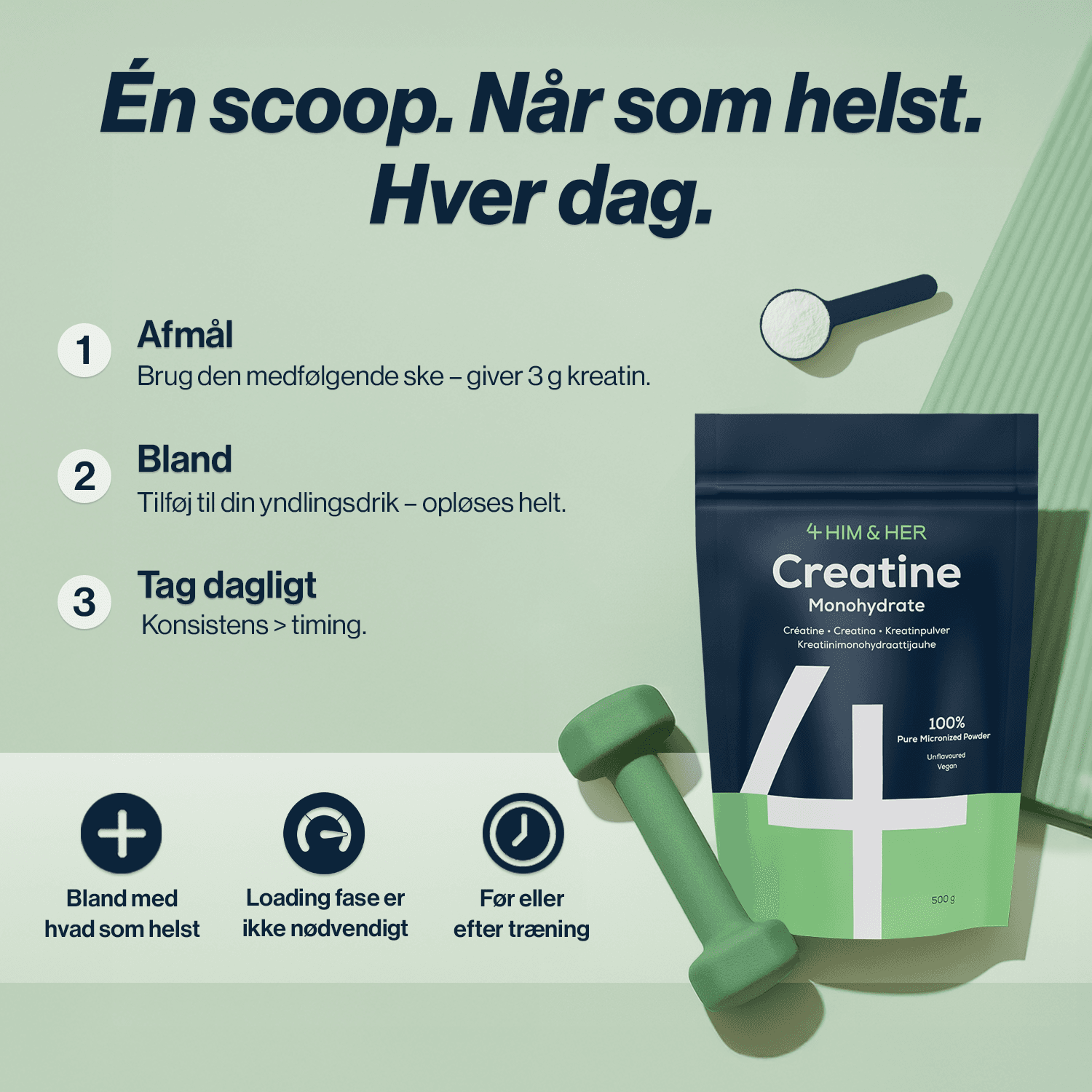 Én scoop. Når som helst. Hver dag.