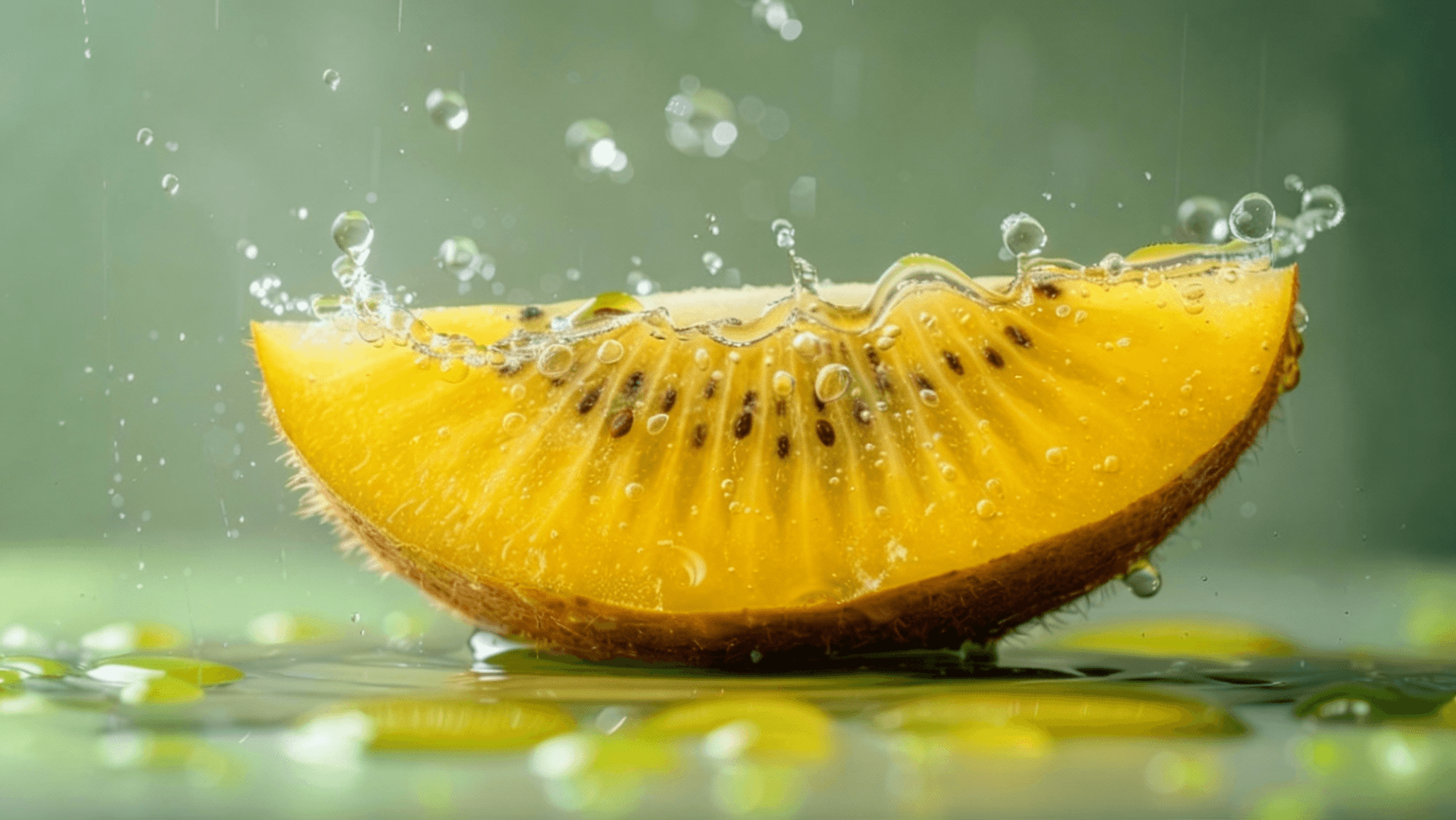 Närbild på gul kiwi, en c vitamin frukt rik på naturligt C-vitamin